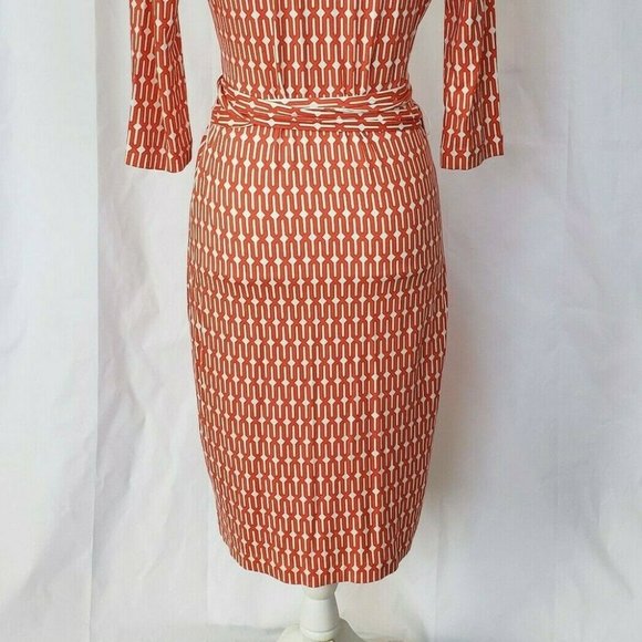 Anthropologie Coral Geometric Wrap Dress XS - Picture 8 of 8